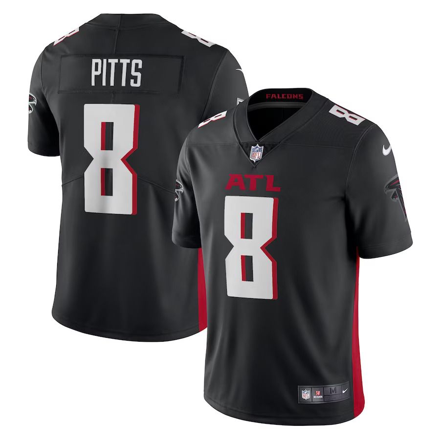 Men Atlanta Falcons 8 Kyle Pitts Nike Black Vapor Limited NFL Jersey